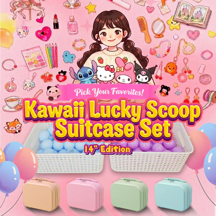 A-【Kawaii Lucky Scoop Suitcase Set】- Edición de 14"
